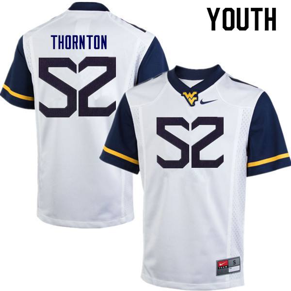 NCAA Youth Jalen Thornton West Virginia Mountaineers White #52 Nike Stitched Football College Authentic Jersey ES23D22VS
